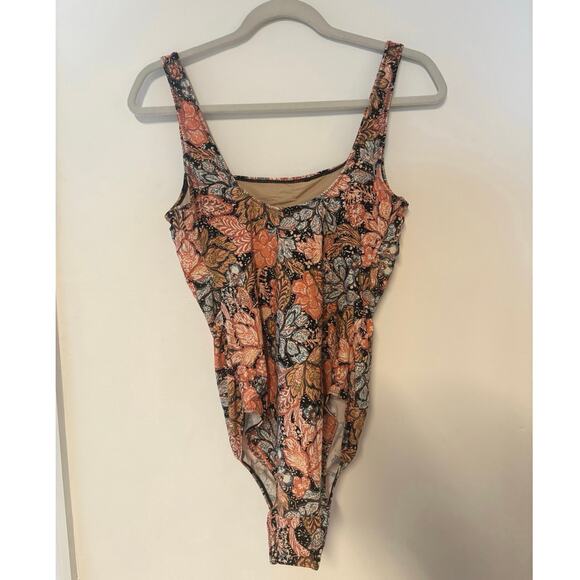 NWT A Pea In The Pod Square-Neck Maternity One Piece Swimsuit Floral Size M - Picture 6 of 6